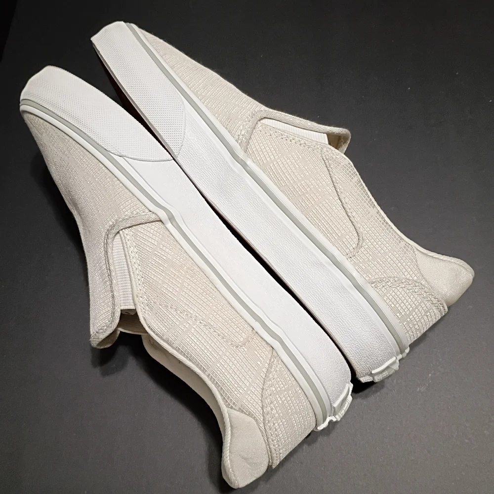 Vans Cream Classic Slip-on Deluxe Comfort Women's Shoes - Picture 4 of 11